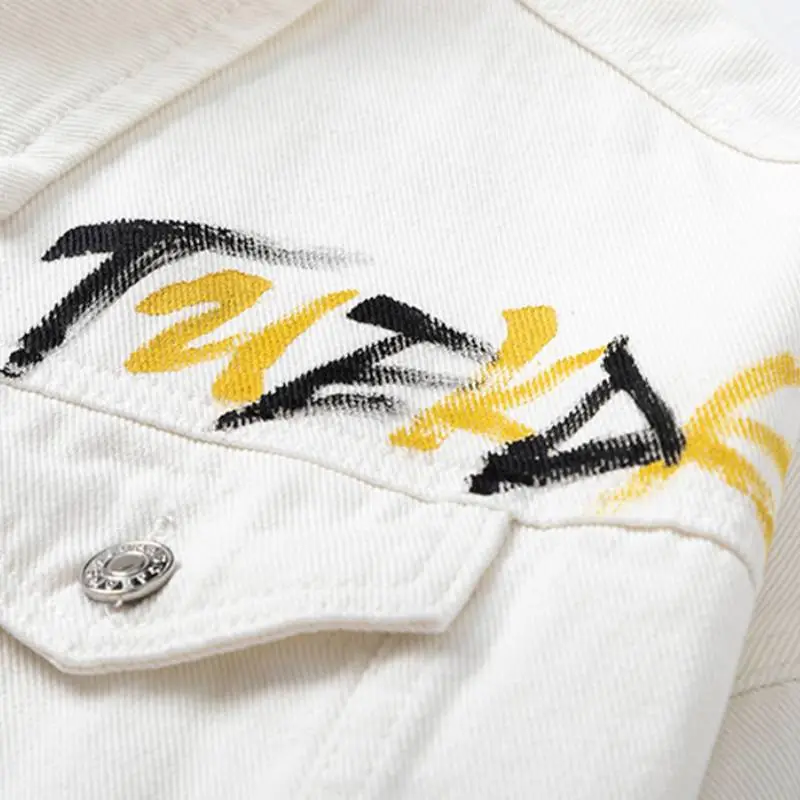 Hand Painted Fireworks Letter Top Loose Casual Lapel Jacket-2