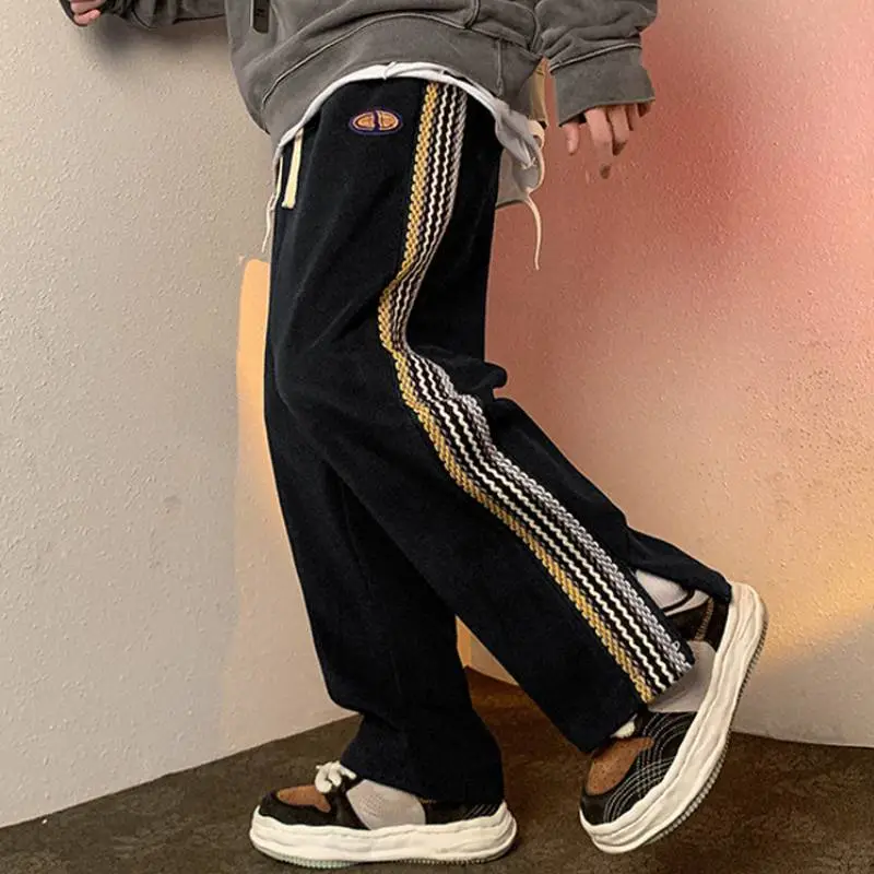 Casual Loose Zipper Woolen Trousers-7