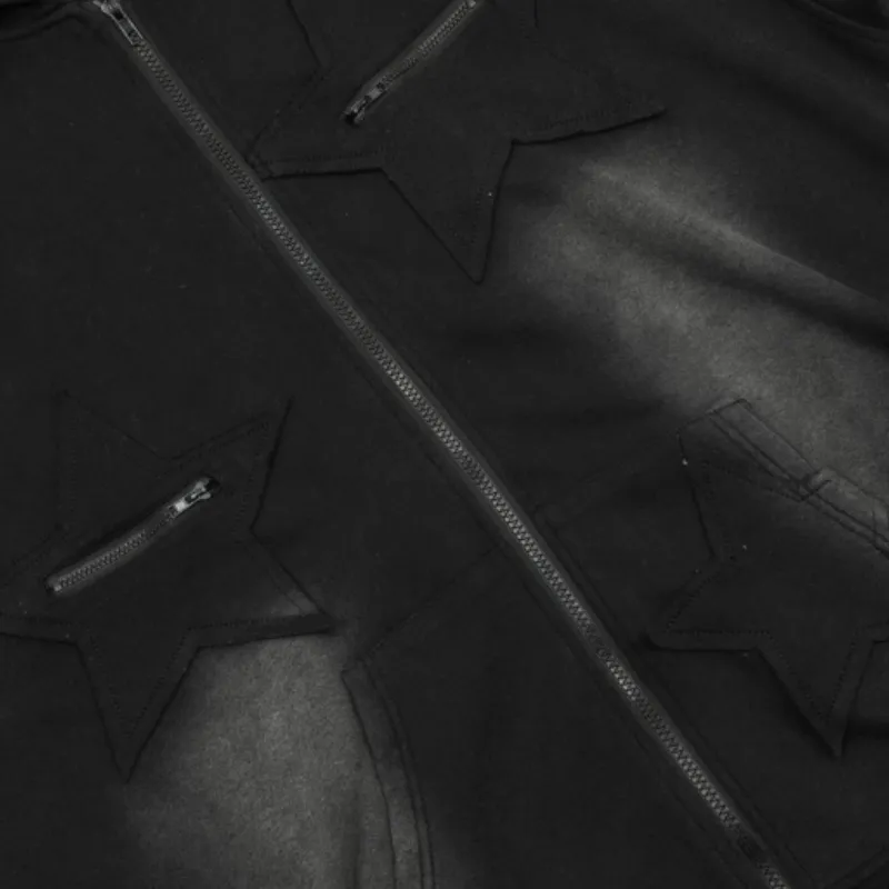 Street Tide Patch Embroidery Washed Hoodie-2