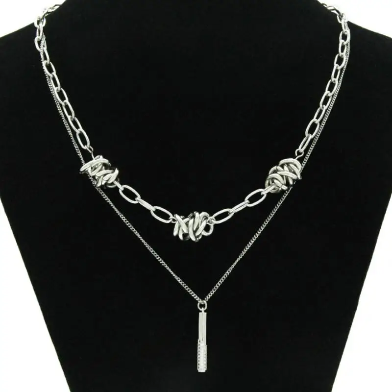 Double Layer Pendant Necklace-1