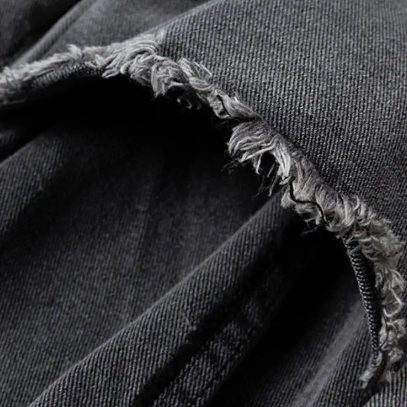 High Street Irregular Niche Design Tooling Denim Pants-4