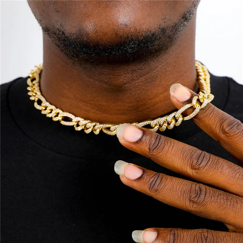 Hip Hop Splicing Cuban Zircon Rap Necklace-1