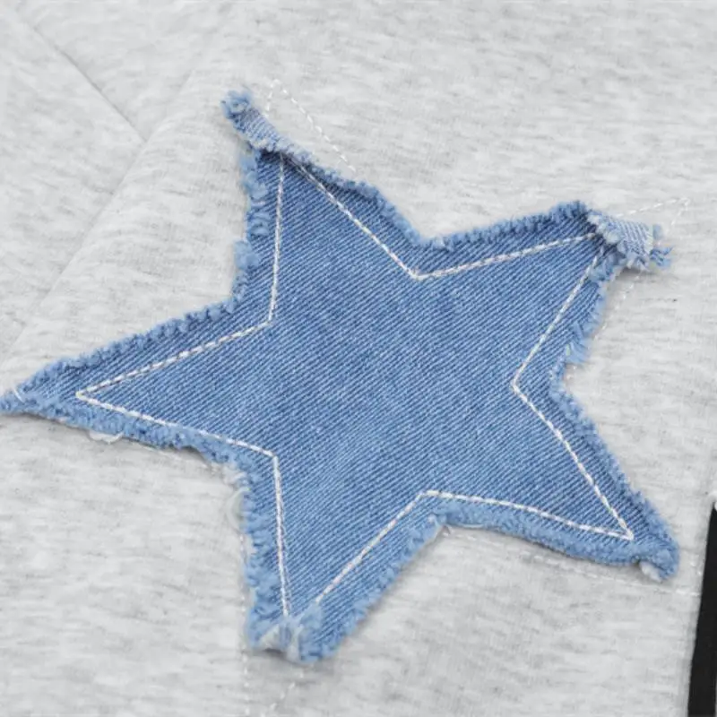 New Arrival Chinese Trendy Simple Five Star Loose Hoodie-2