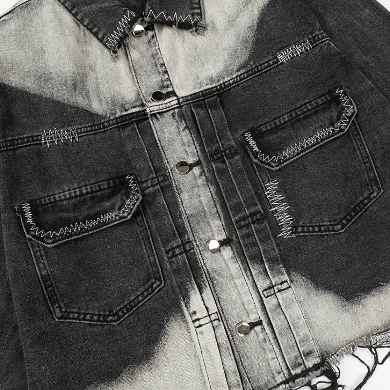 Trendy Loose Washed Fur-edged Denim Jacket - POIZON