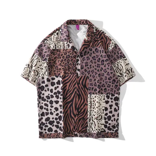 Loose Leopard Print Short-Sleeved Shirt