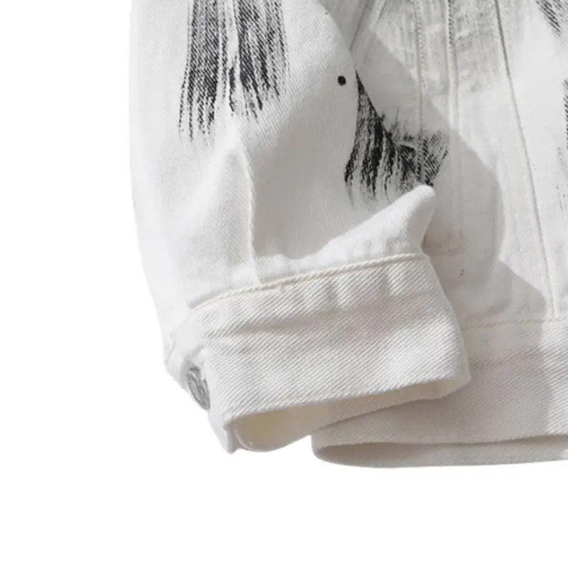Splash Ink Tie Dye Casual Loose Multi Pocket Lapel Jacket-3