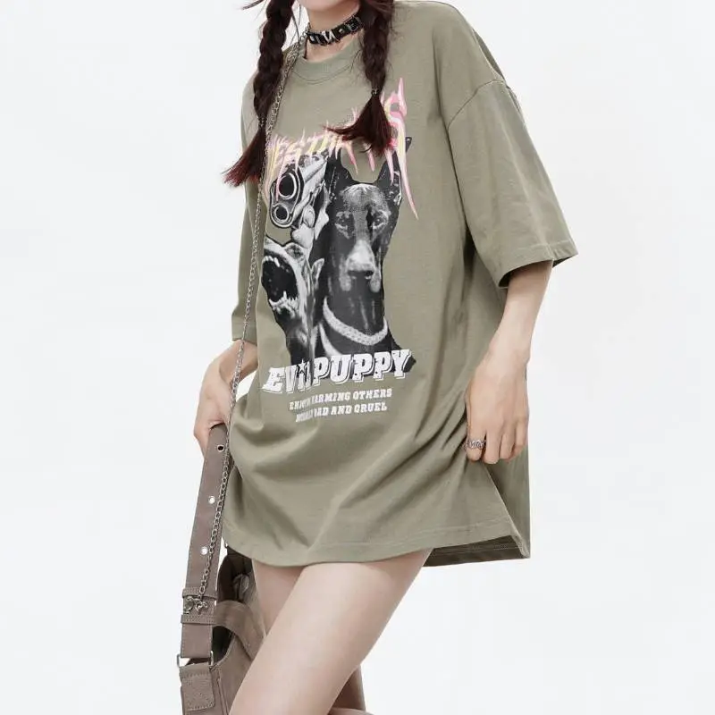 Casual Flame Letter Print T Shirt-2