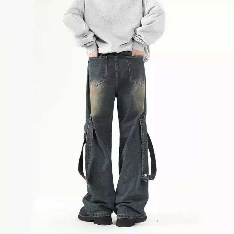 Retro Splicing Workwear Pants-6