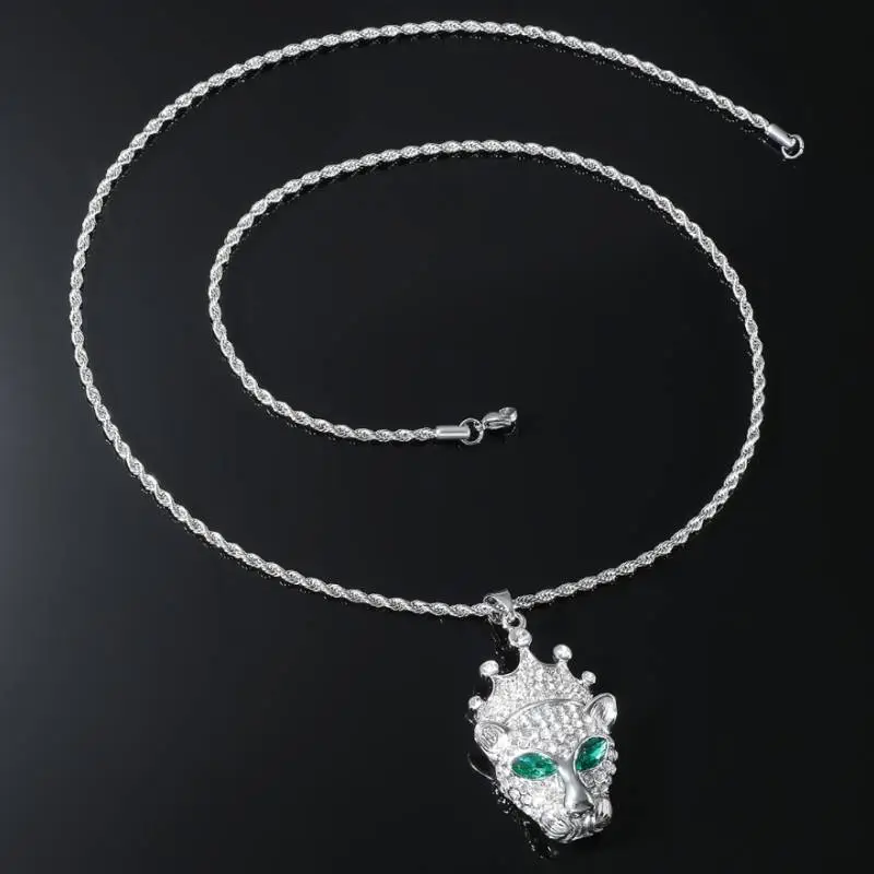 Diamond Crown Pendant Necklace-4