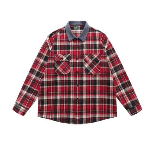 Casual Plaid Loose Long-Sleeve Jacket Shirt