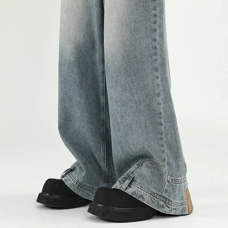 Fashionable Straight Leg Trendy Wide Leg Jeans-5