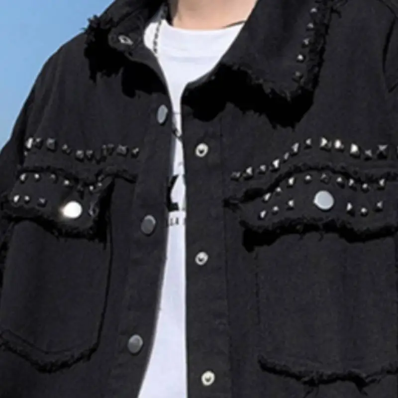Denim Punk Destruction Burr Edge Jacket-5