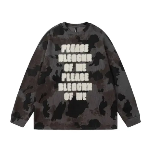 Retro Camouflage Inkjet Printed High Street Crewneck Sweatshirt