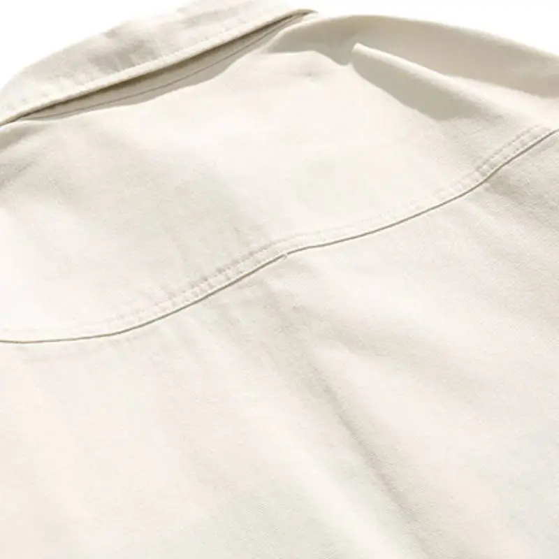 Long sleeved Retro Stitching Contrast Color Trendy Shirt-7