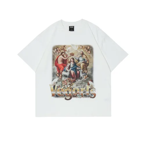 Retro Religious Printing Cotton Short Sleeve T-shirts