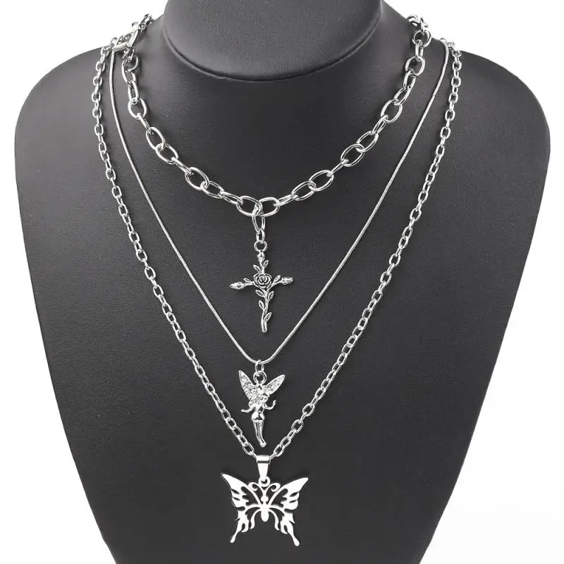 Butterfly Angel Multi Layer Necklace-6