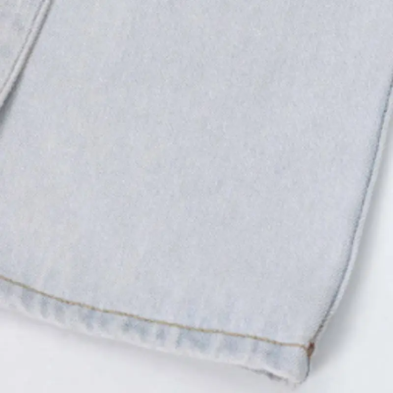 Washed Distressed Ribbon Stitching Jeans-5