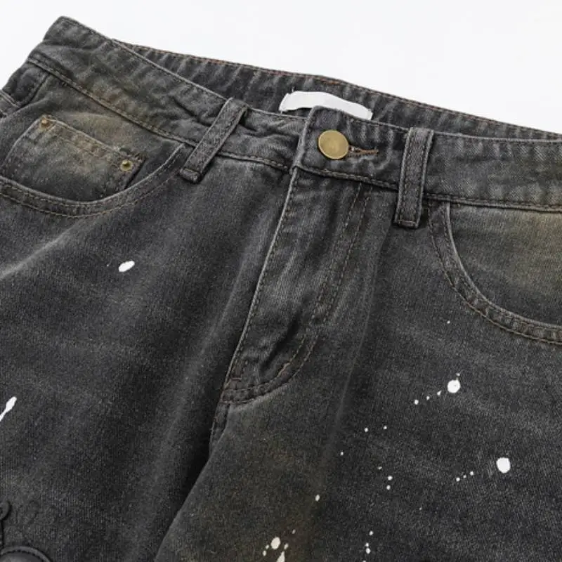 Retro Distressed Washed Jeans-2