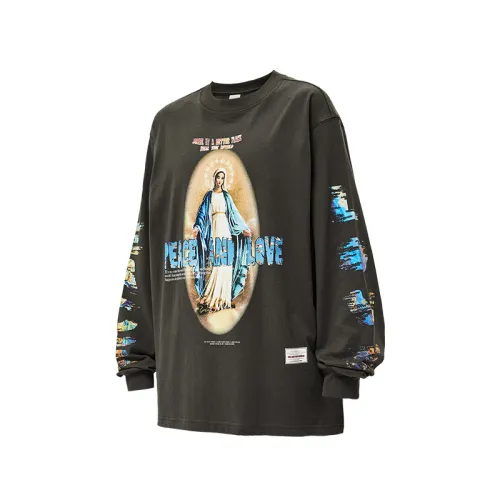 Retro Religious Virgin Printed Long Sleeve T-shirt