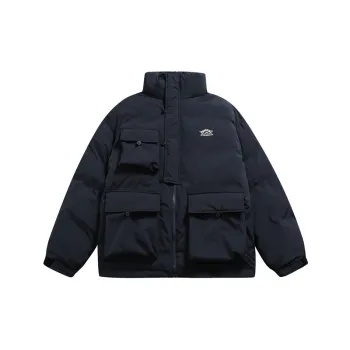 Windproof Stand Collar Multi pocket Cotton Coat