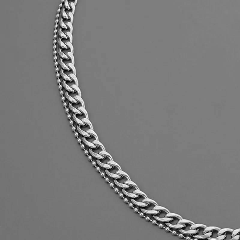 Double Layer Titanium Steel Necklace-3