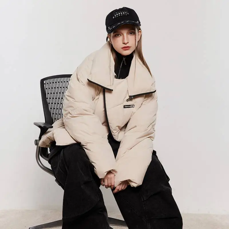 Casual Loose Stand Collar Cotton Coat-11