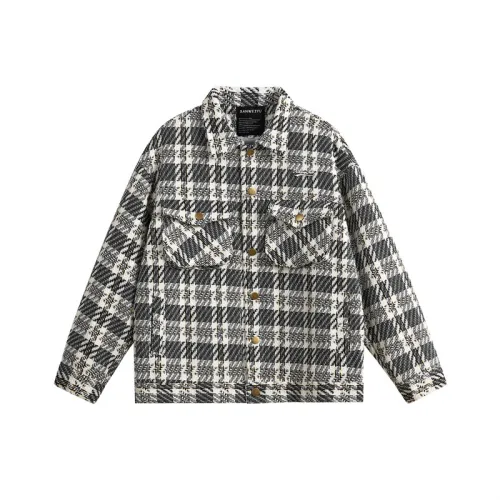 Color-blocked Grid Collar Jacket