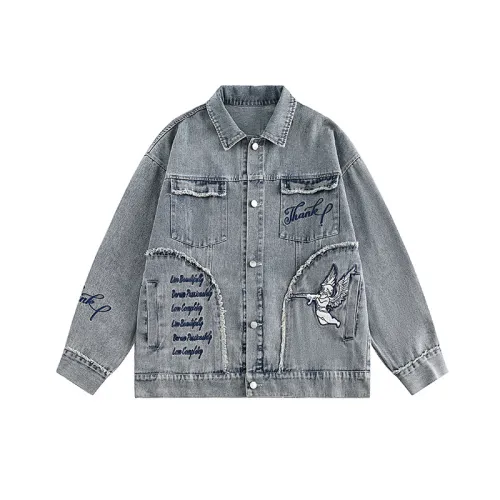 Antique Frayed Embroidered Denim Jacket