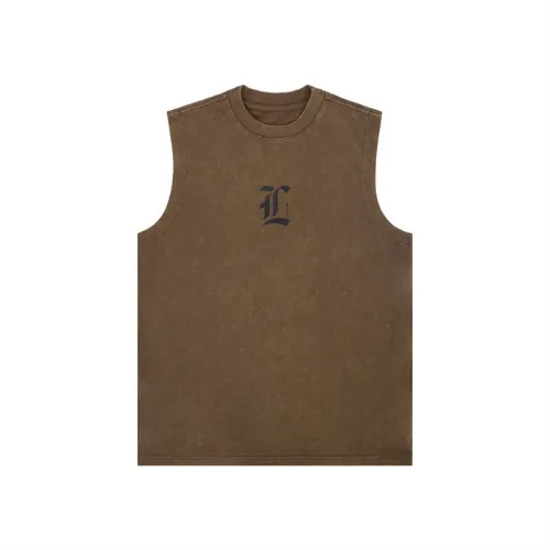 Street Tide Letters Printed Round Neck Vest