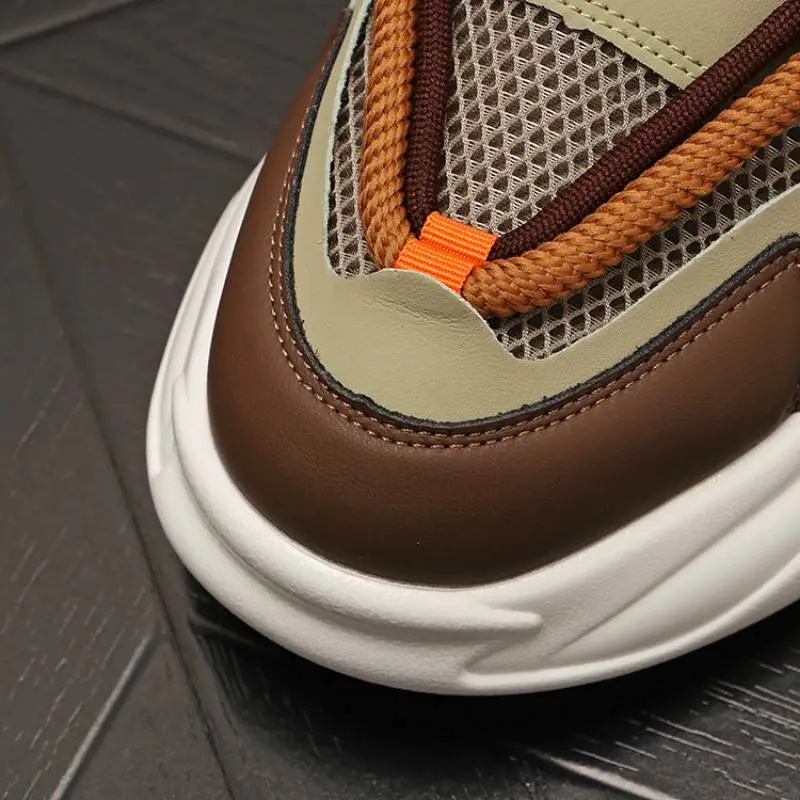 Mesh Color Matching Thick Soled Breathable Casual Shoes-5