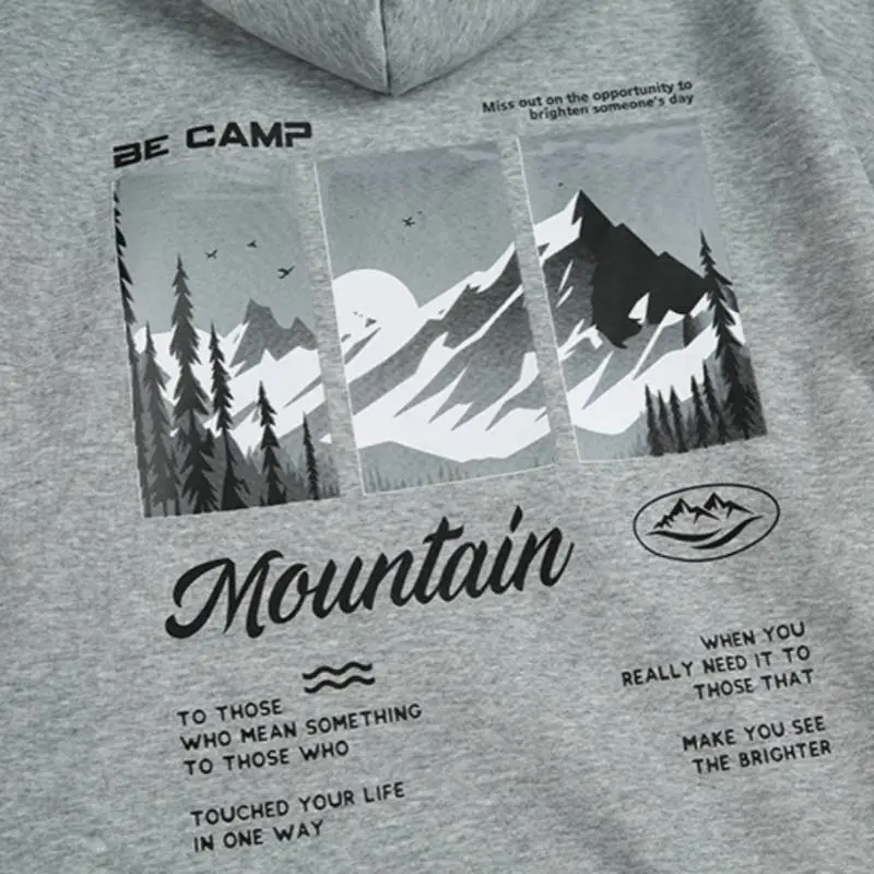 Mountain Print Hoodie-7