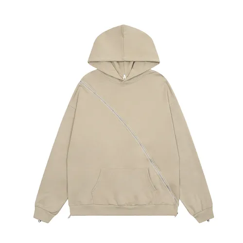 Street Oblique Zipper Hooded Sweater