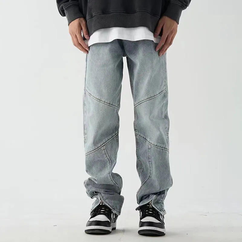 Loose Fitting Vintage Straight Leg Jeans-3