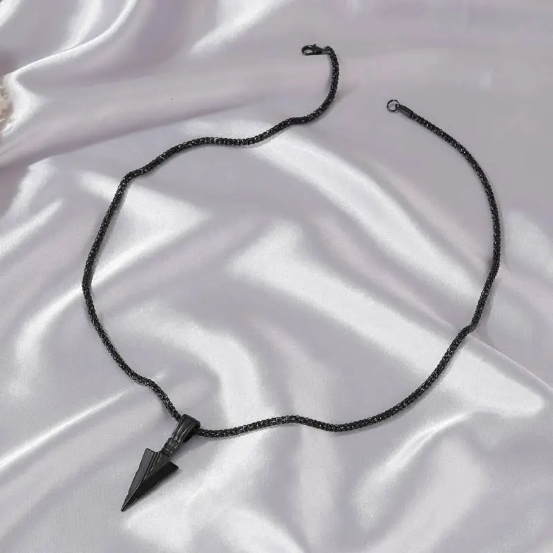 Retro Triangle Spearhead Necklace-5
