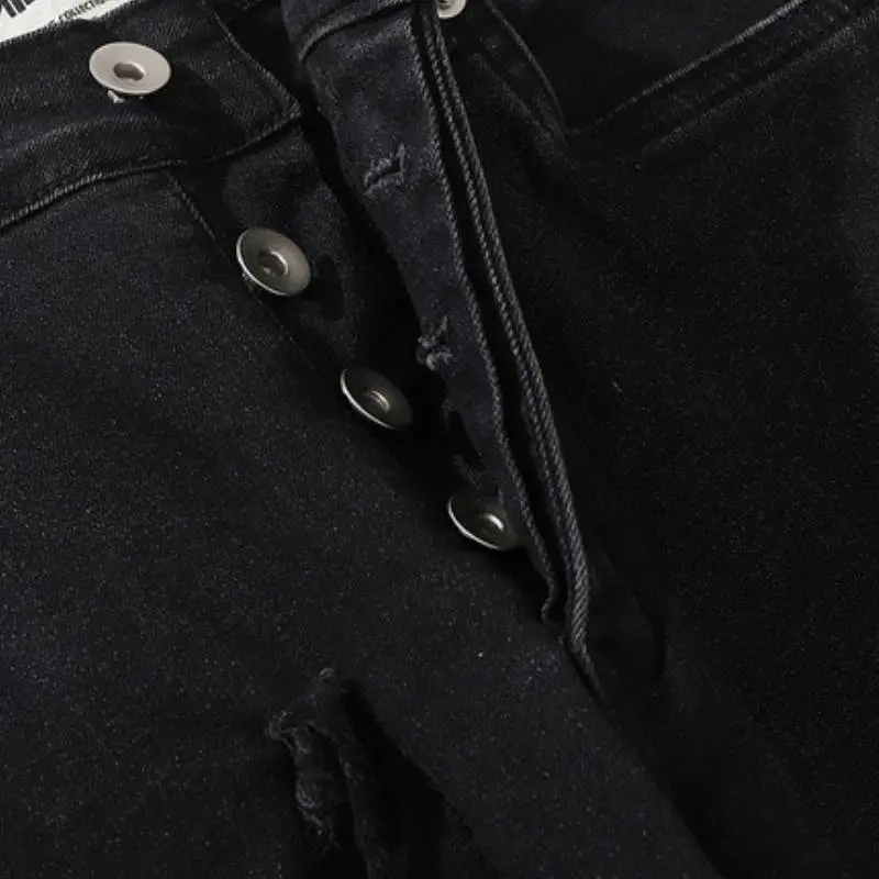 High Street Diablo Breaking Stitching Streak whisker Micro flared Pants-4