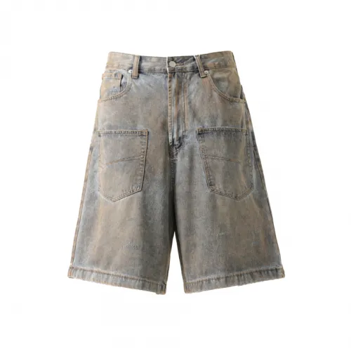 Retro Loose Straight Washed Shorts