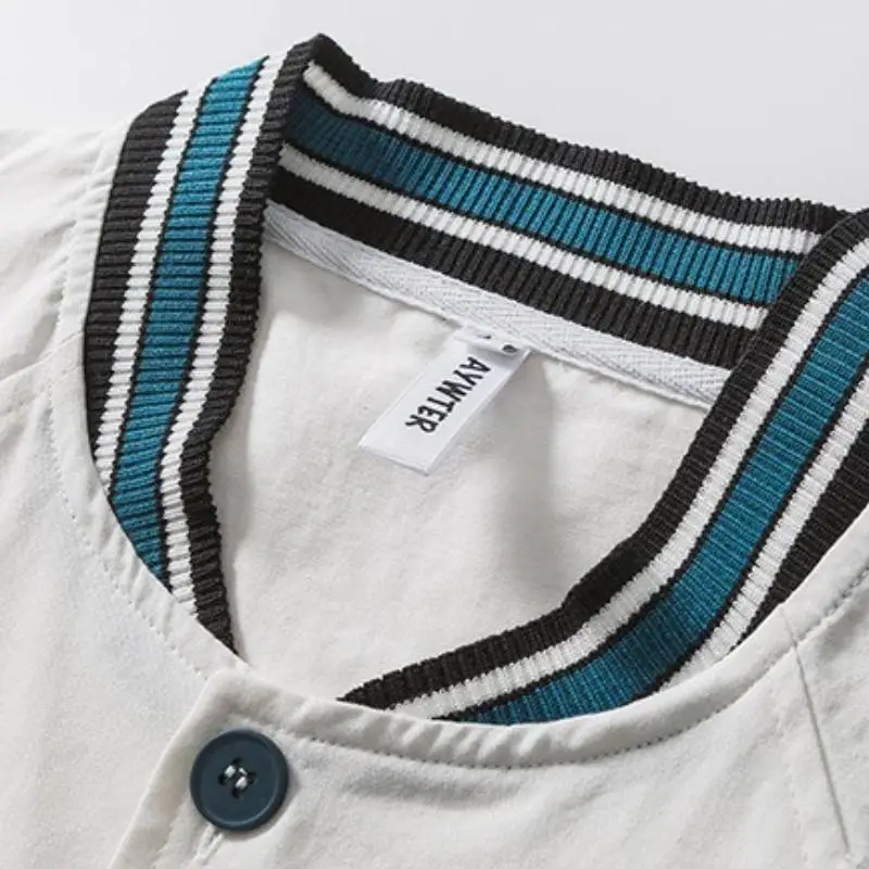 Embroidered Letter Baseball T Shirt-4