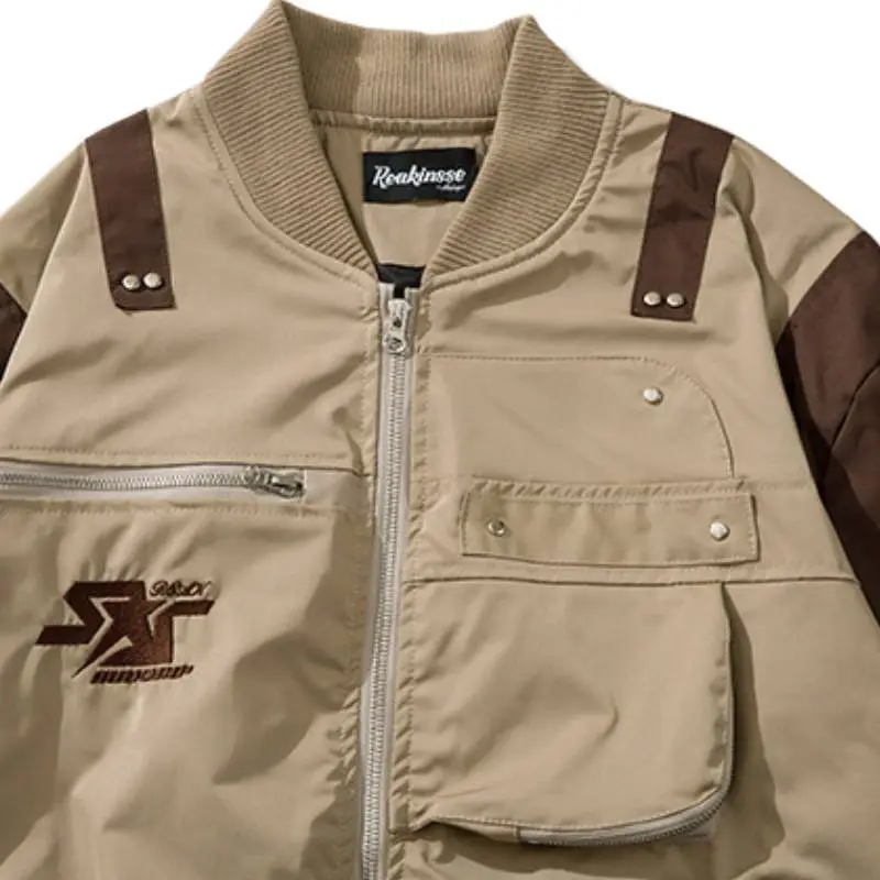 Baseball Multi zipper Fashion Jacket-2