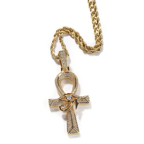 Hiphop New Horus Eye Anher Cross Pendant Retro Necklace