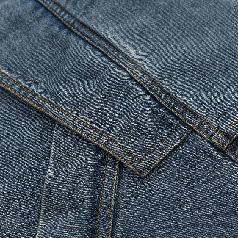 Retro Cityboy Washed Pullover Denim Jacket-3