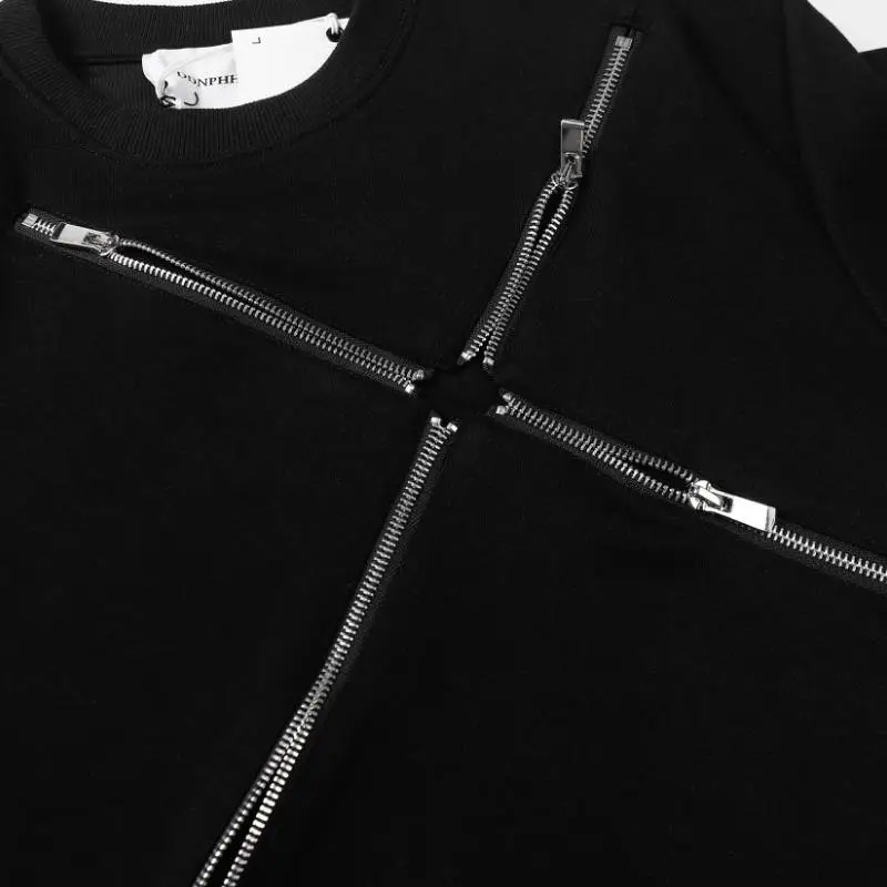 Trendy Niche Zipper T Shirt-4