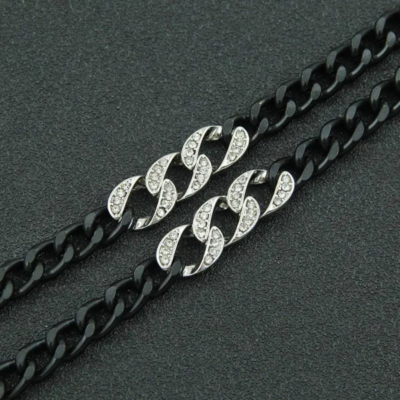Two Color Splicing Cuban Necklace-3