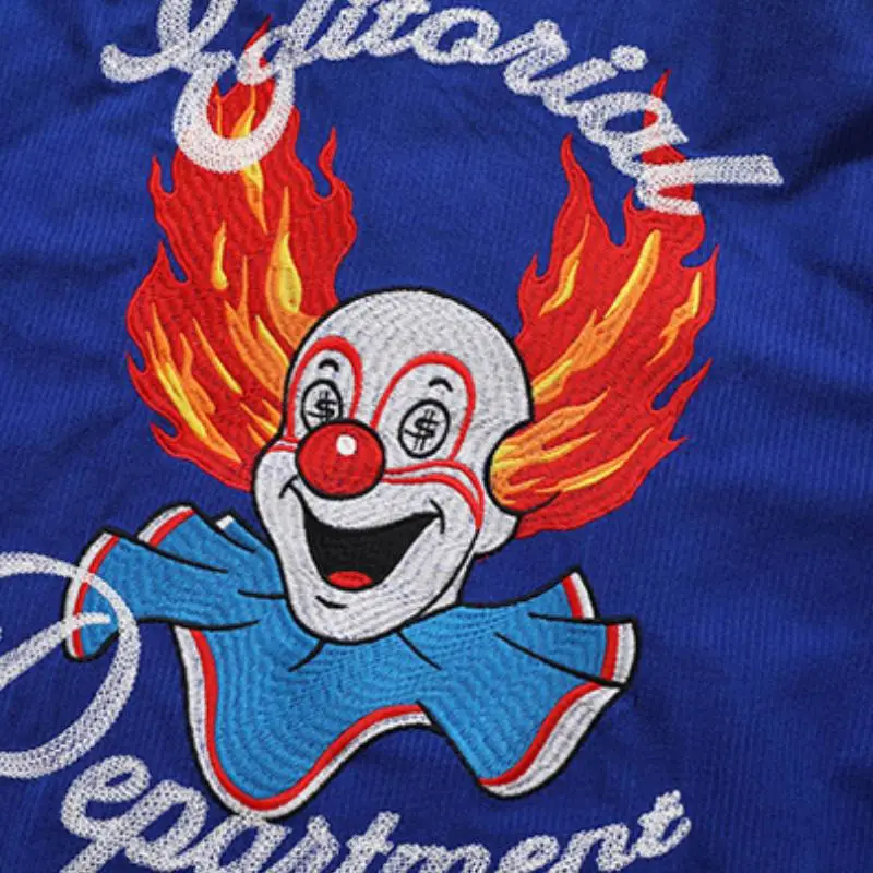 Tide Street Style Clown Flame With Embroidery Jacket-6