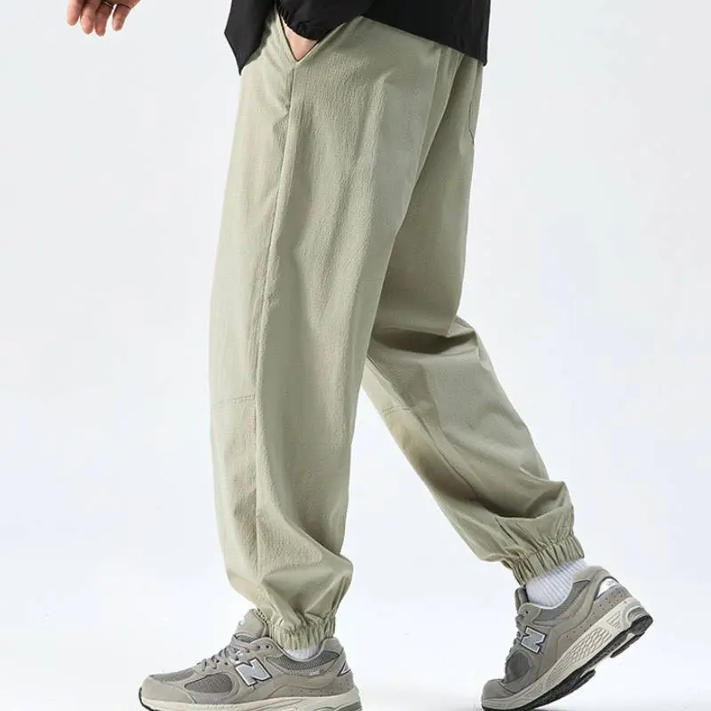 Thin Ice Silk Drawstring Ankle Pants-8