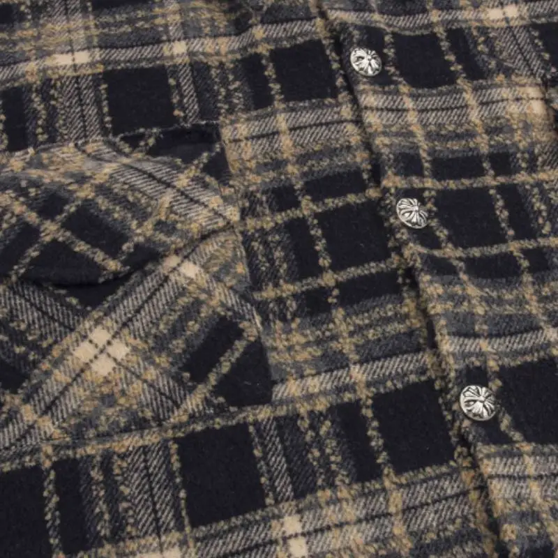 Retro Plaid Rared Loose Shirt-2