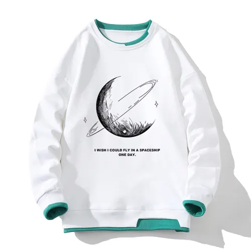 New Season Heavy Trendy Brand Crewneck Long Sleeve Hatless Loose Sweatshirt