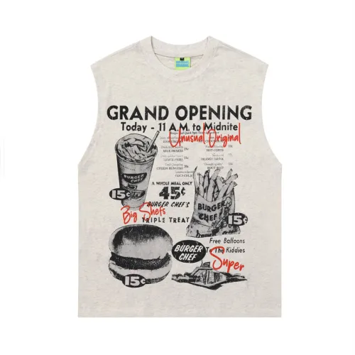 Loose Hamburger Fries Print Vest