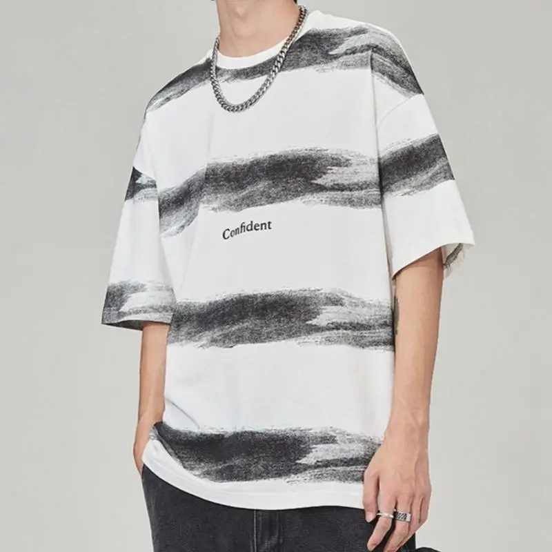 Gradient Trendy Half Sleeved T Shirt-8