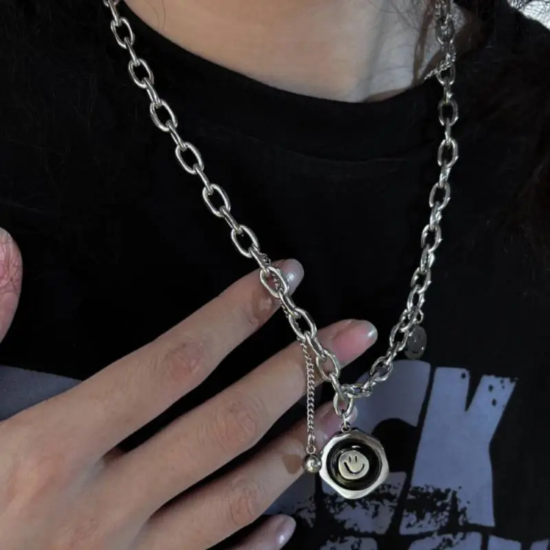 Double Layer Double Smiley Face Necklace-1
