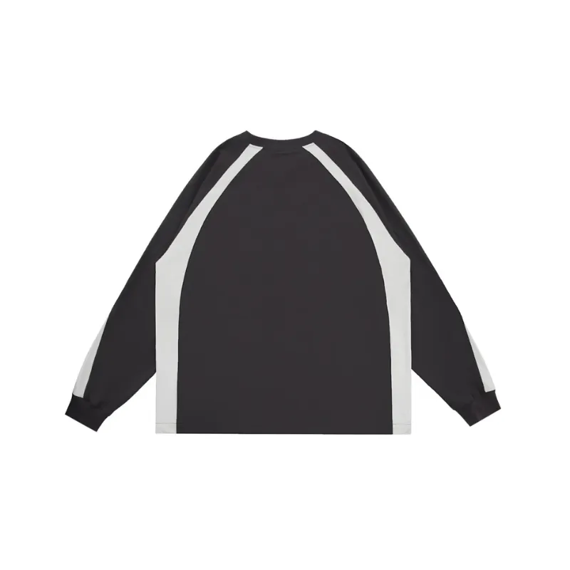 Fashion Raglan Sleeve Color Contrast Casual Loose Shirt-8